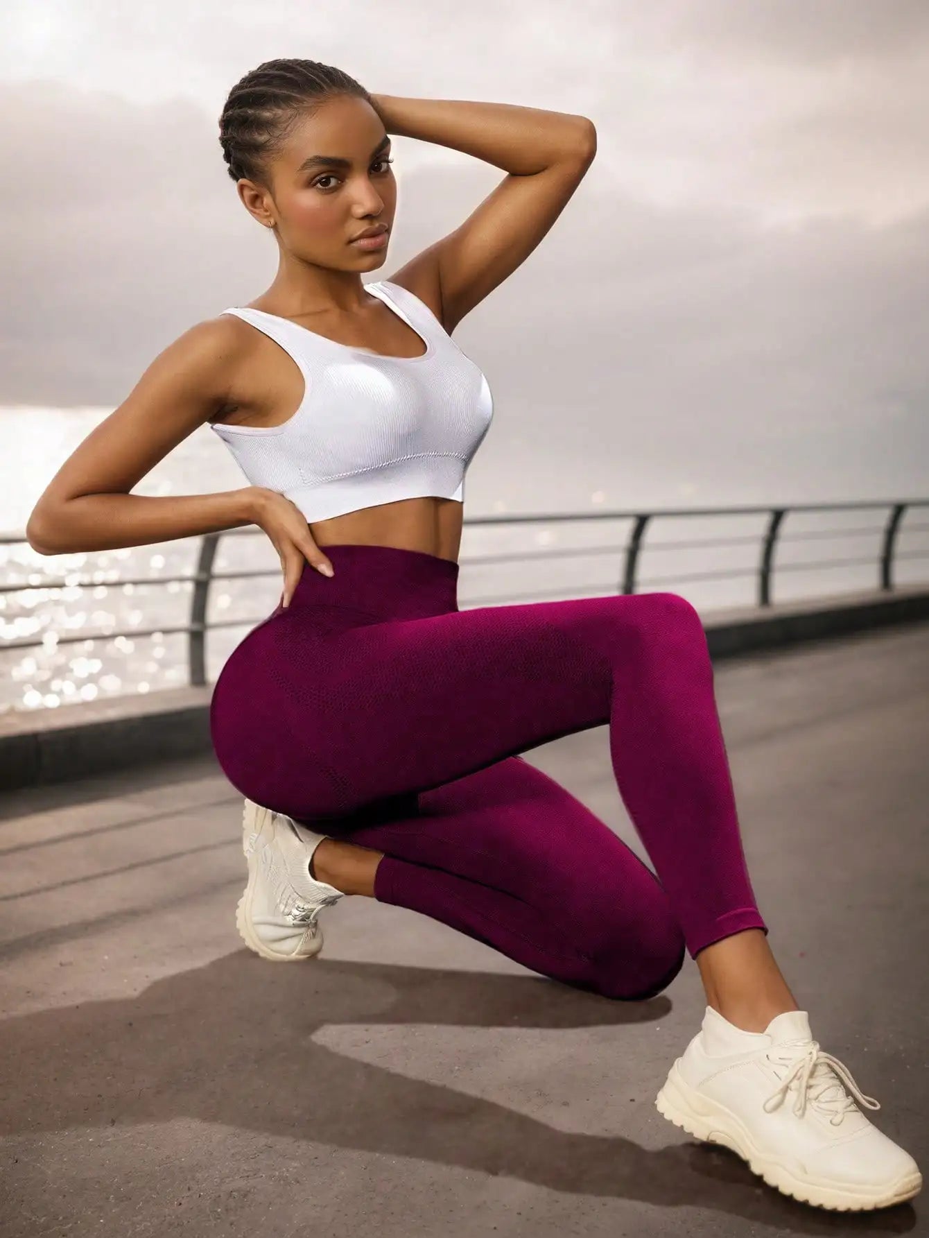 Women's High Waist Elastic Yoga Pants Tummy Control Sports Running Pants One Size Fits All And Plus Size