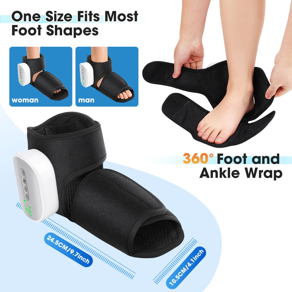 Wireless Air Pressure Ankle Massager,Electric Heating Foot Airbag Compression Massage,Ankle Joint Sole Kneading Muscle Relax