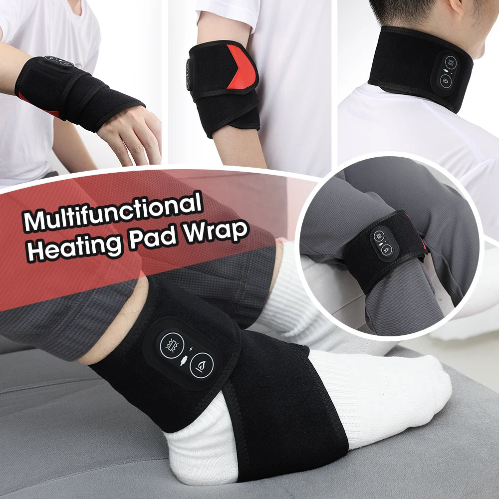 Wireless Vibration Heating Wrap 36pcs LED Beads 660&850nm Versatile Body Heating Pad for Knee Elbow Wrist Ankle