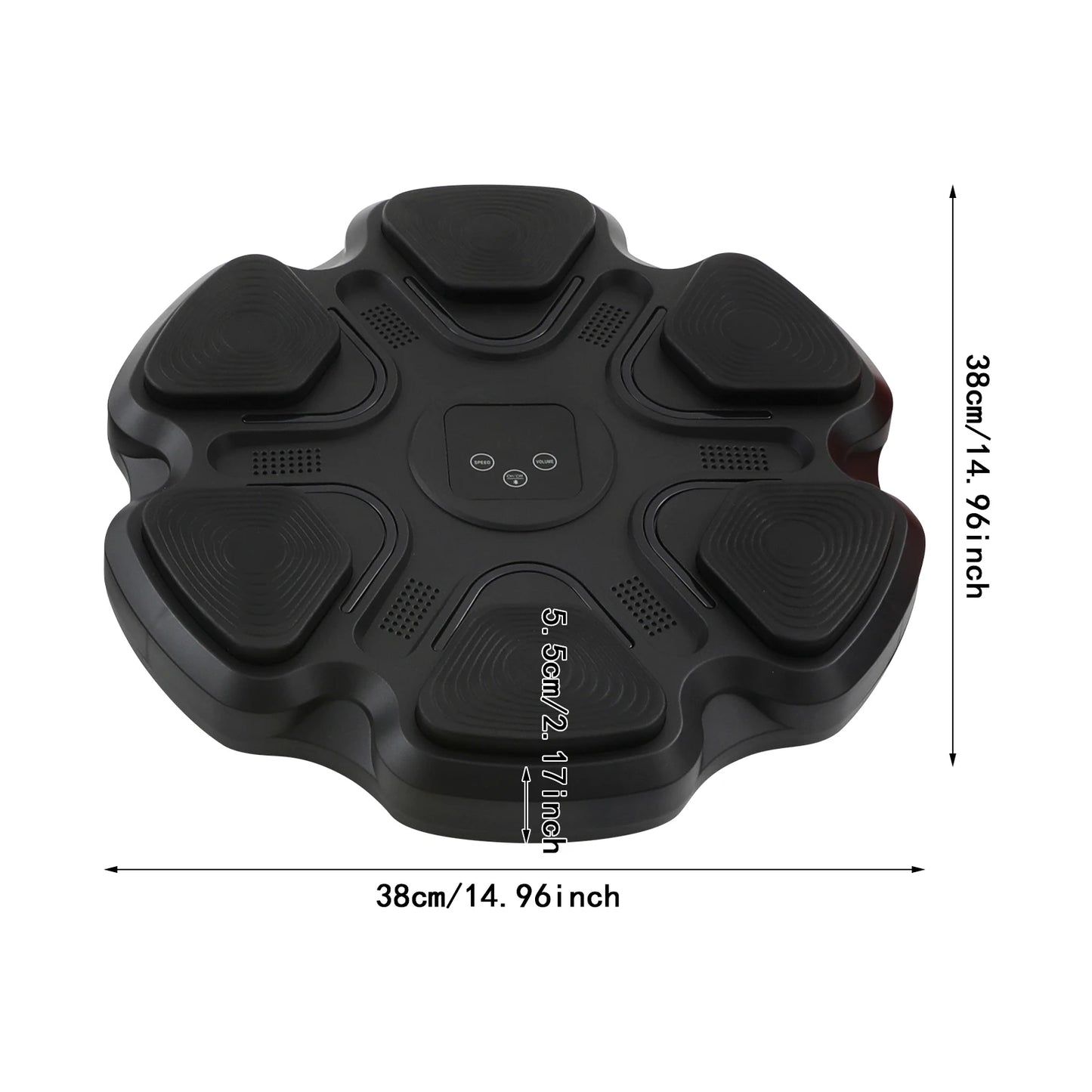 Hexagonal Music Boxing Machine with Gloves for Kids Adults Smart Boxing Target 9 Speed Modes 9 Levels 2 Pairs Gloves Black Red 6 Long 2 Short Velcro Strips Easy Install No Drilling Home Fitness Gift for Family Teen Boys