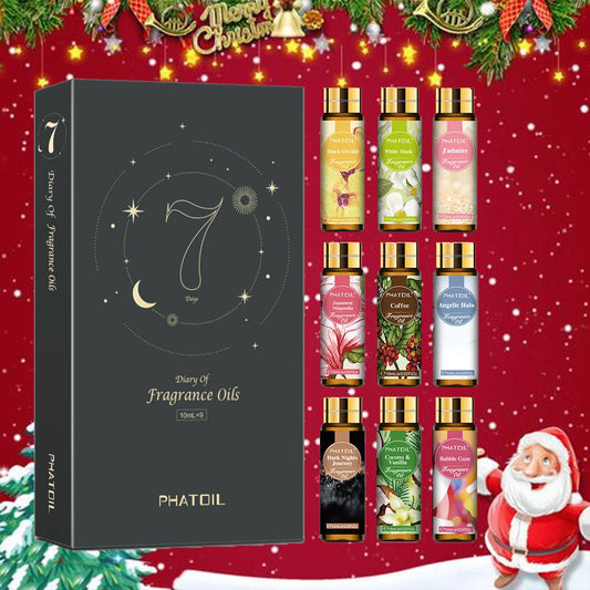 PHATOIL 9 X 10ml Fragrance Oil Christmas Gift Set for Diffusers for Home, Soap Candle Making Long Lasting Fragrance Oils Humidifier, Aromatherapy, Refresh Space