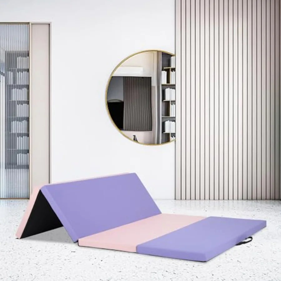 Thick 2 Inch Yoga Mat for Home Gym - Foam Exercise Flooring for Workout Gymnastics Tumbling Pilates Dance - Foldable Play Mat i