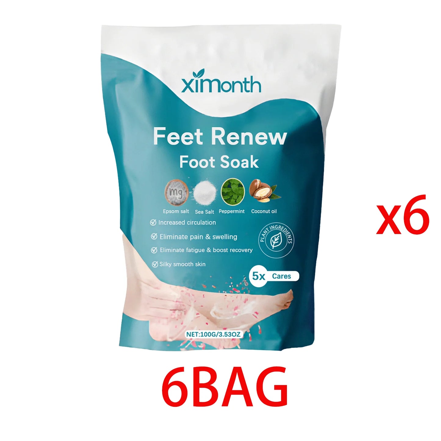 Foot Salt Bath Stress Relief Dead Skin Remover Deep Cleansing Bath Soak Magnesium Moisturizing Body Feet Relaxing Bath Salt 100g
