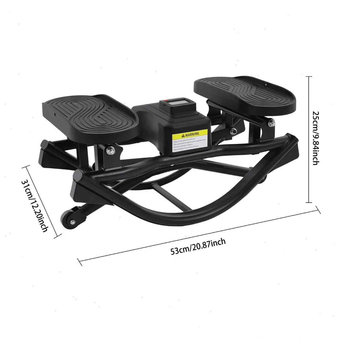 Rock Stepper with Elastic Resistance Bands, Side-to-Side Lateral Rocking Stepper Machine, Digital Display Monitor, Heavy Duty Frame, Home Fitness Equipment for Legs Glutes Workout ﻿