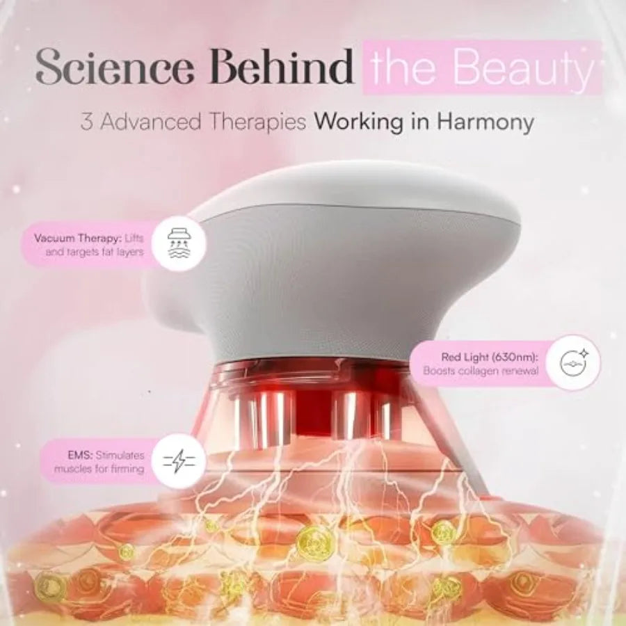 3-in-1 Body Sculpting Machine Thermoslim Cellulite Massager with Cupping and Red Light Therapy for Belly Skin Back Waist Legs a