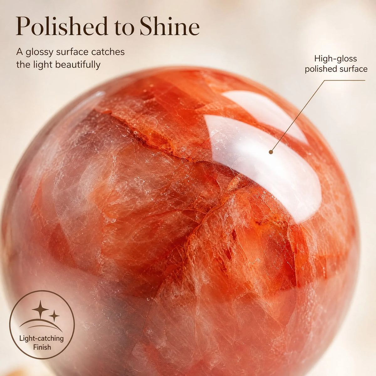 A red gel flower crystal ball, polished round body, random style, suitable for home decoration, tabletop or fireplace frame, elegant gift for Christmas, Valentine's Day, Mother's Day, Thanksgiving, elegant design, polished su