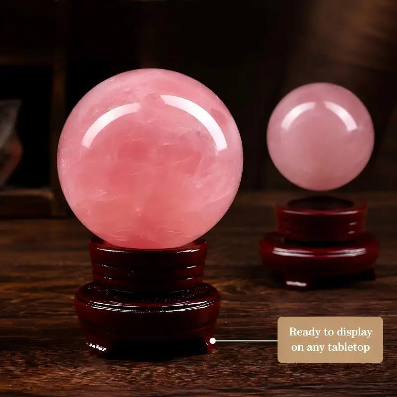 1 beautiful polished rose quartz crystal ball, random style, pink rose quartz ball, mineral collectible, perfect home collection art decoration, unique holiday gift, ideal choice for crystal enthusiasts
