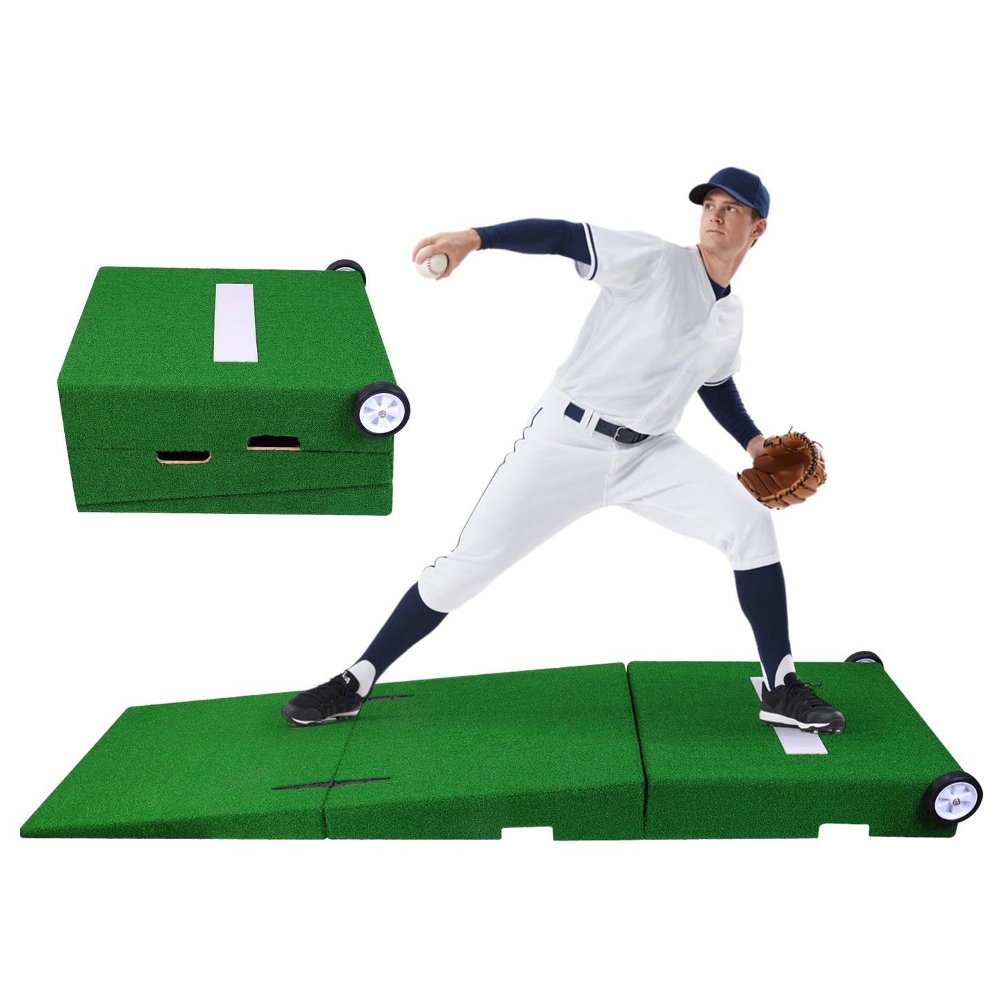 88x28x6 Inch Foldable Pitching Mound with Carry Handle Baseball Pitchers Mound Baseball Pitching Training Equipment