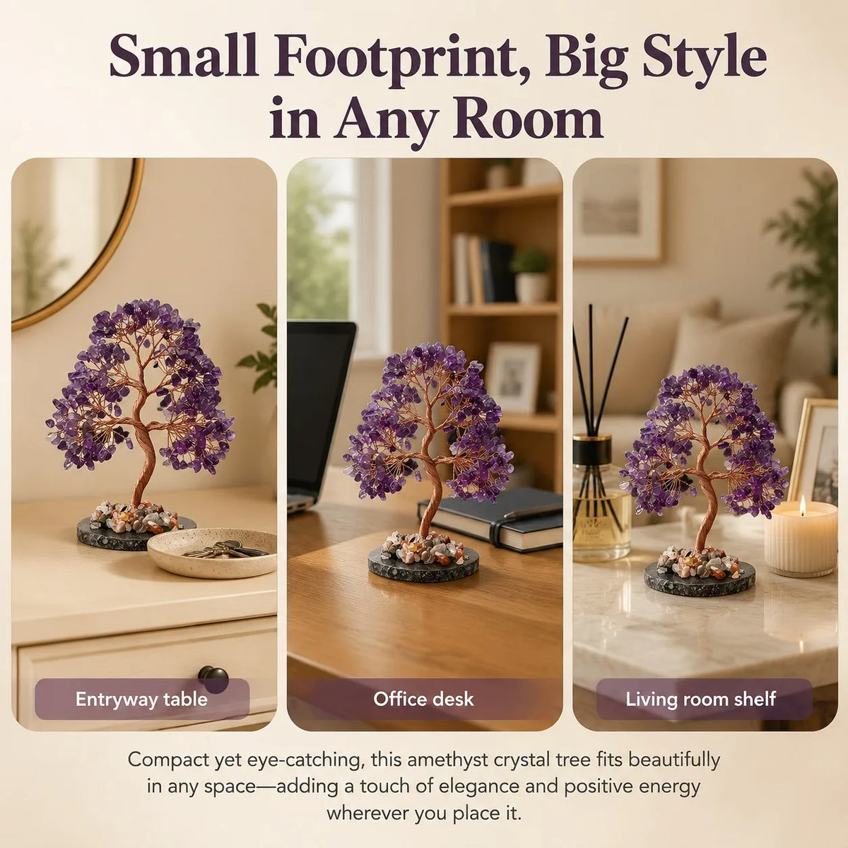 Natural amethyst tree, suitable for leisure crystal, specialty crystal collection, jewelry making, can be used as holiday gift, Christmas gift, birthday gift, and is the best choice for holiday gift giving