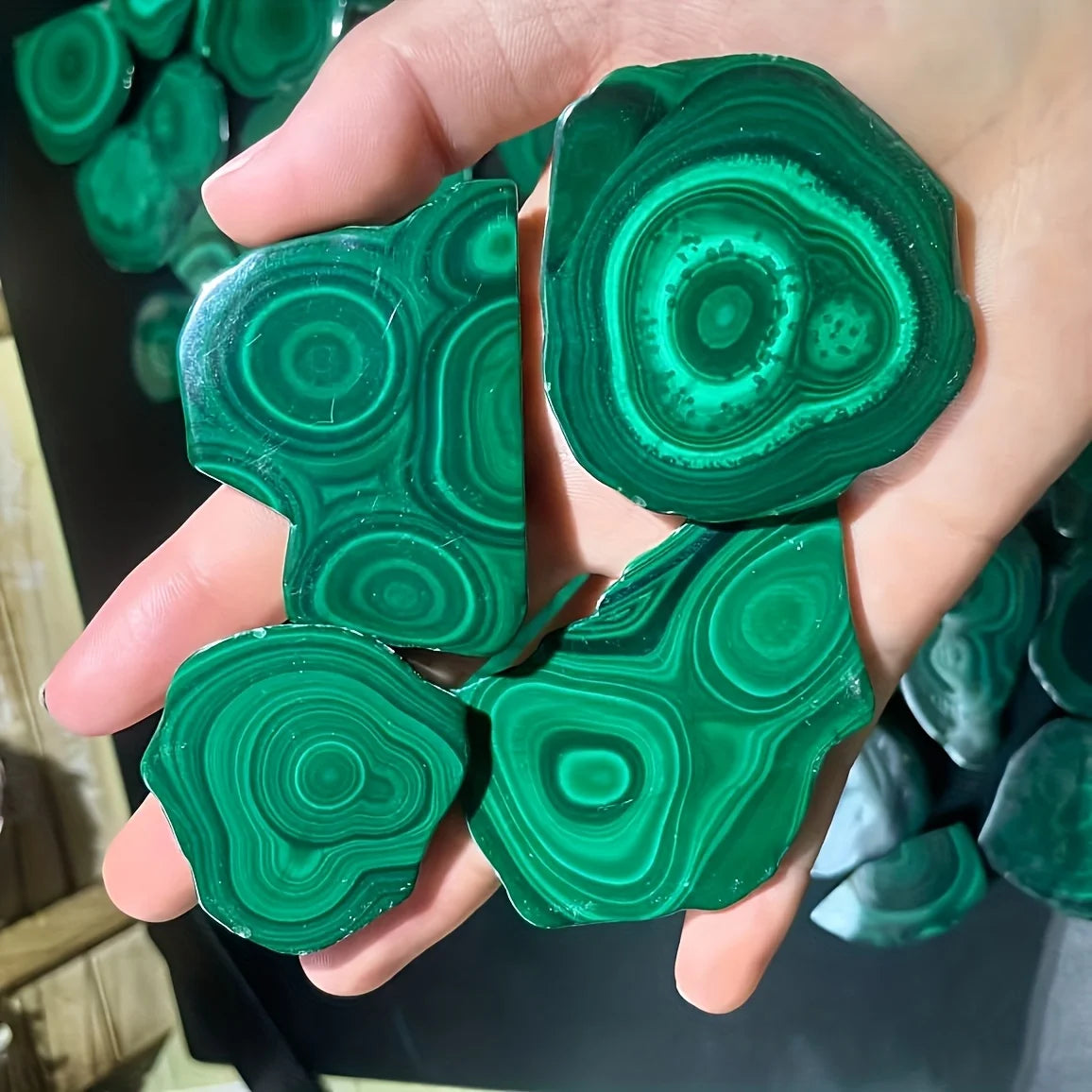 Malachite Slab, Natural Stone Polished Slab with Irregular Edges, Healing Energy crystal stone , Home Decor & Spiritual Gift