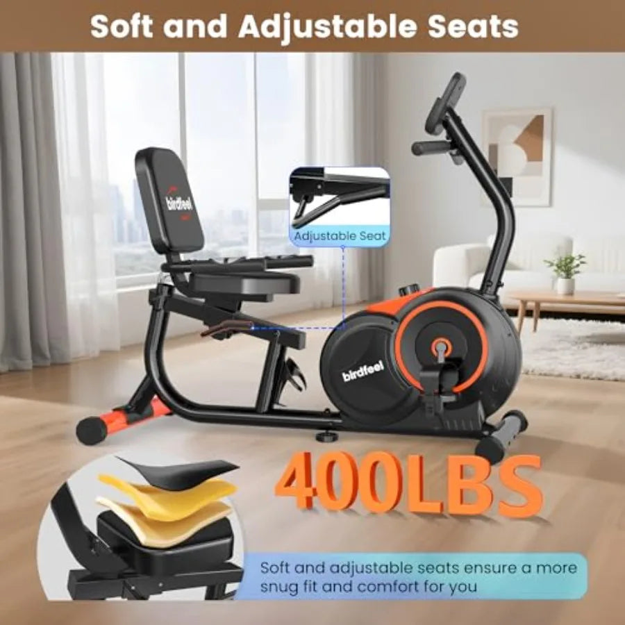 Recumbent Exercise Bike for Home Adults Seniors 400 lbs Load Ccity 16 Adjustable Gears Soft Adjustable Seat Black