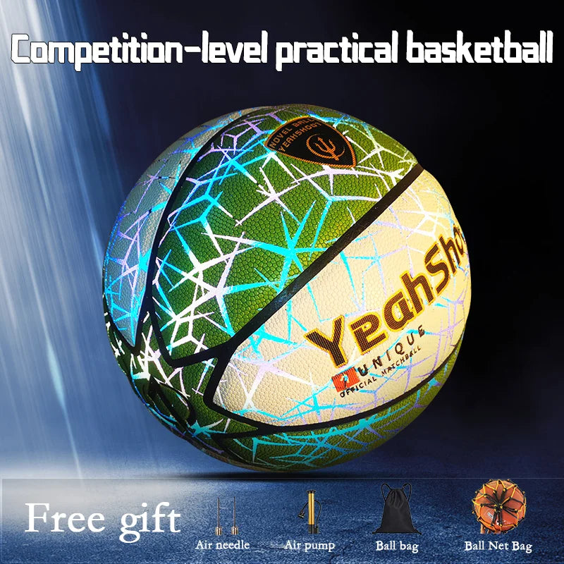 2026 Dark-Glowing Holographic Basketball - Light-Up Luminous Basketball for Outdoor Training And Nighttime Games