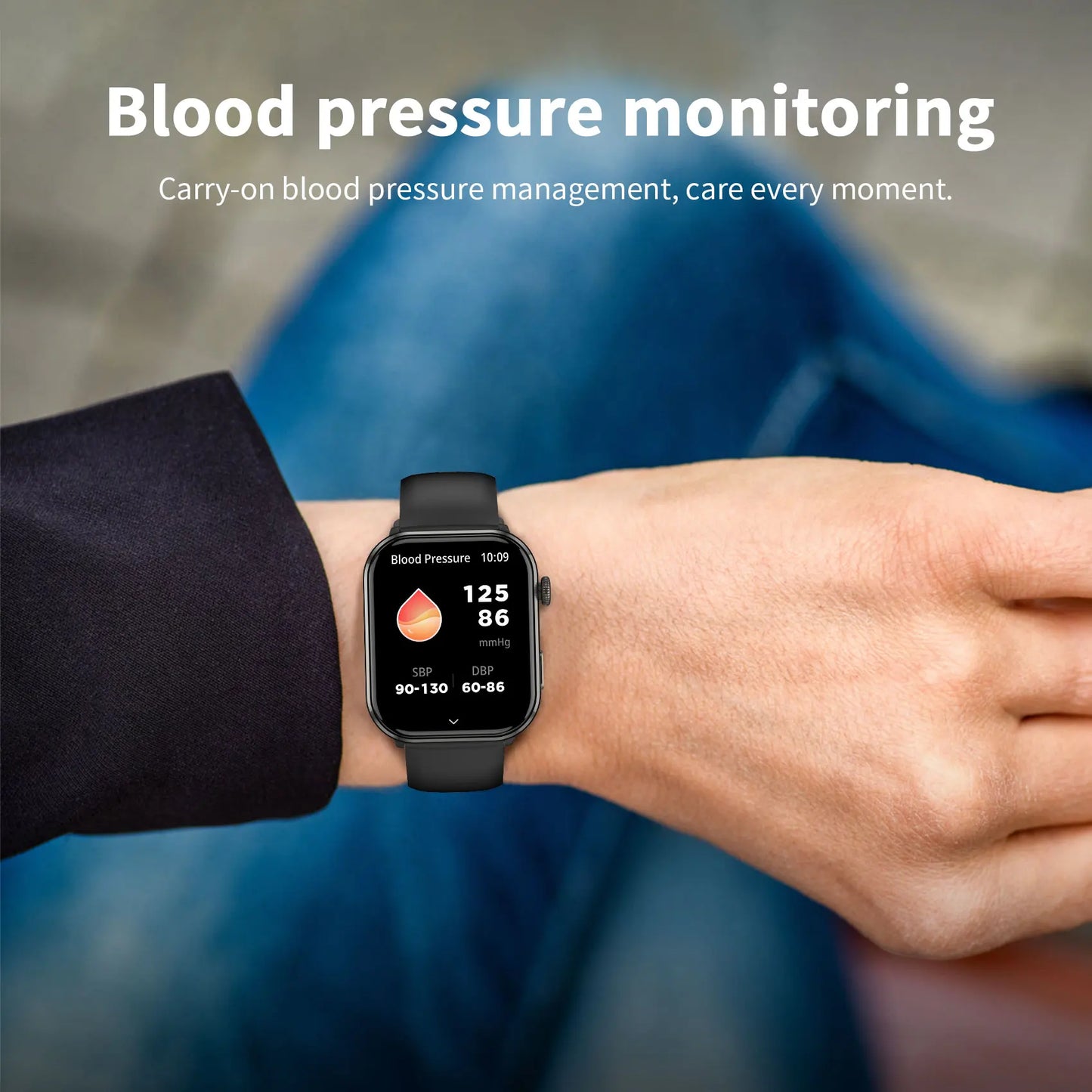 Blackview 800mAh 1.96'' AMOLED Screen R60 Bluetooth Call Smartwatch Blood Oxygen Health Monitoring for Men Women Fitness Tracker