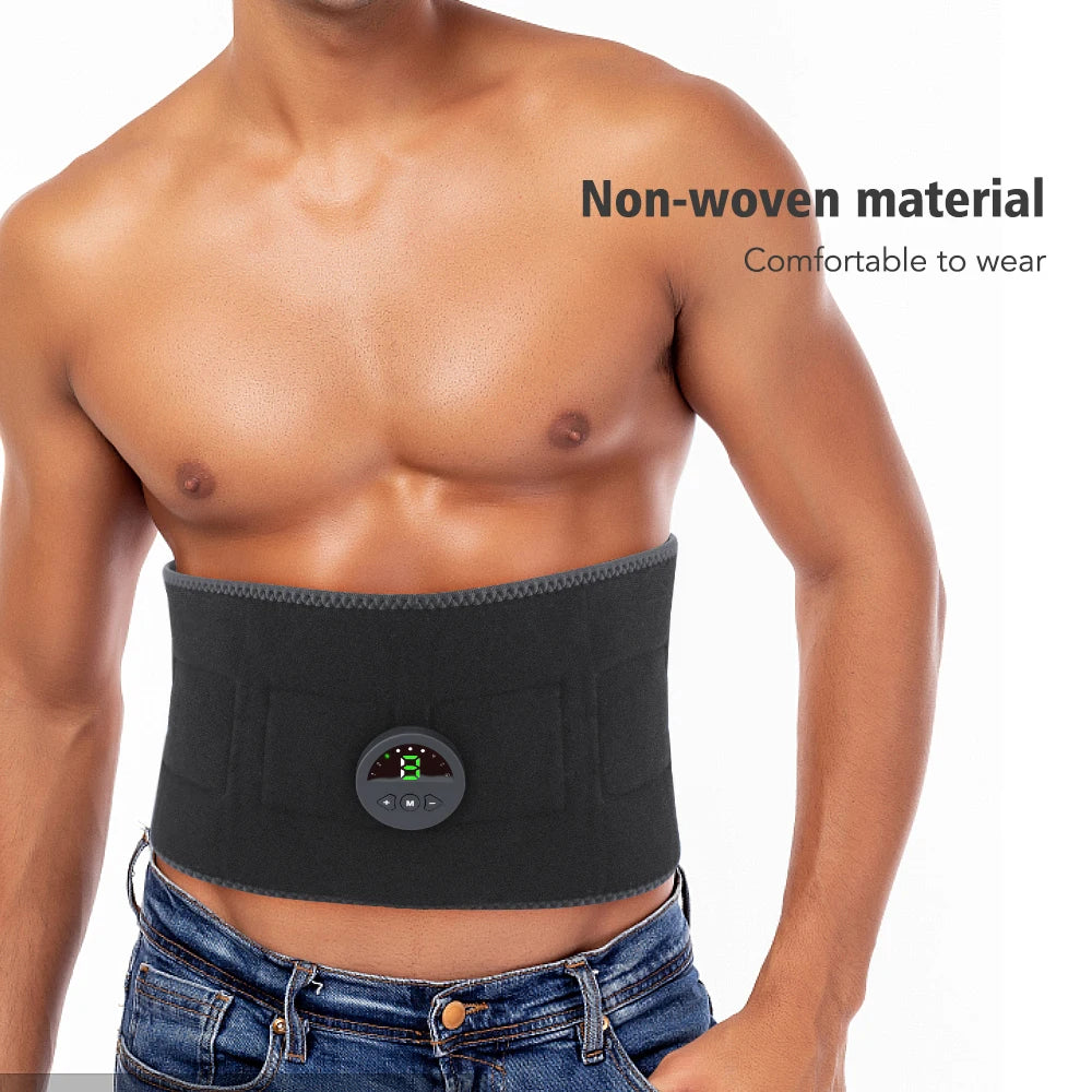 EMS Abdominal Muscle Trainer 6 Modes Abdominal USB Rechargeable ABS Training Belt Exercise Fitness Equipment Muscle Massager