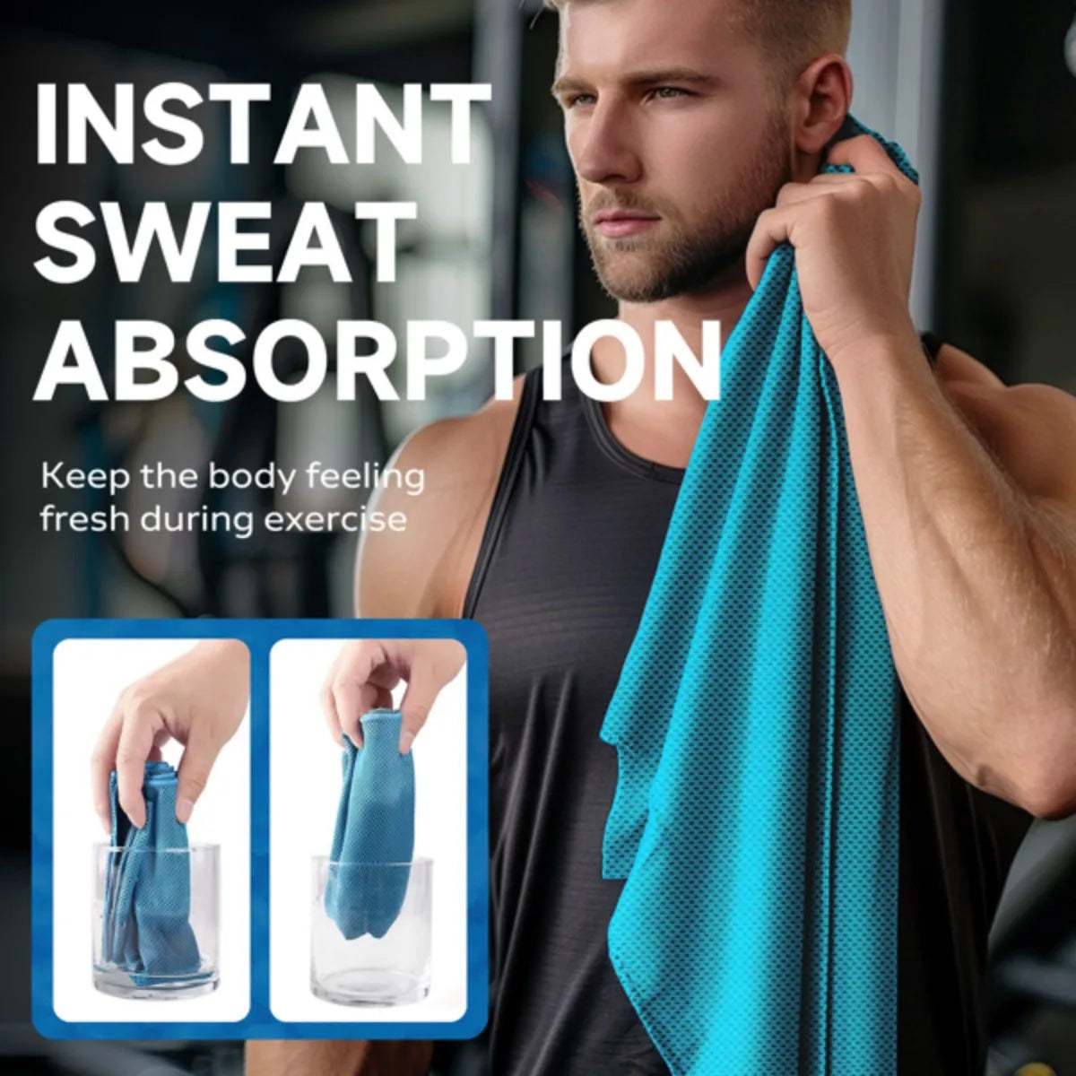 4Pack Superfiber Ice Towel Neck Soft Breathable Cold Towel Cooling for Yoga Sports Golf Gym Camping Running Fitness