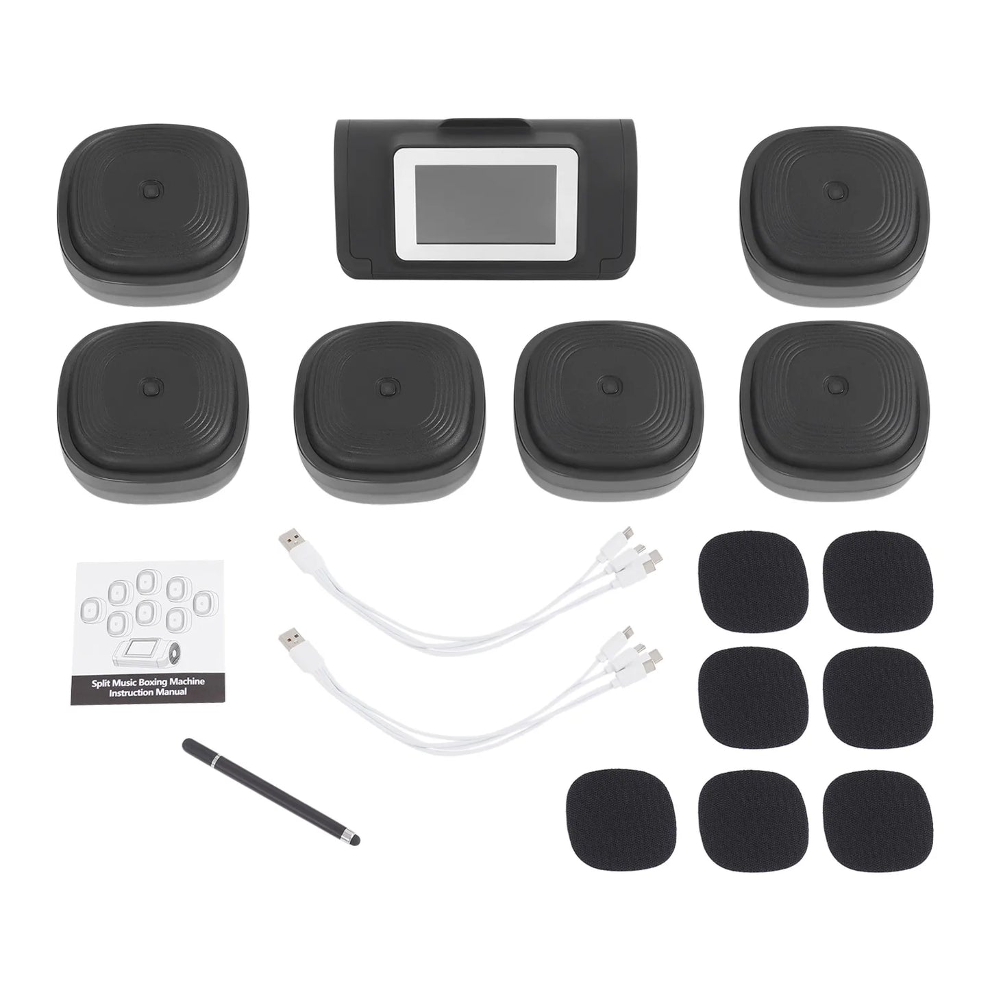 6/8 Music Boxing Machine Split Target Fitness Equipment Bluetooth Wall Target Sandbag Agility Reaction Training for Home