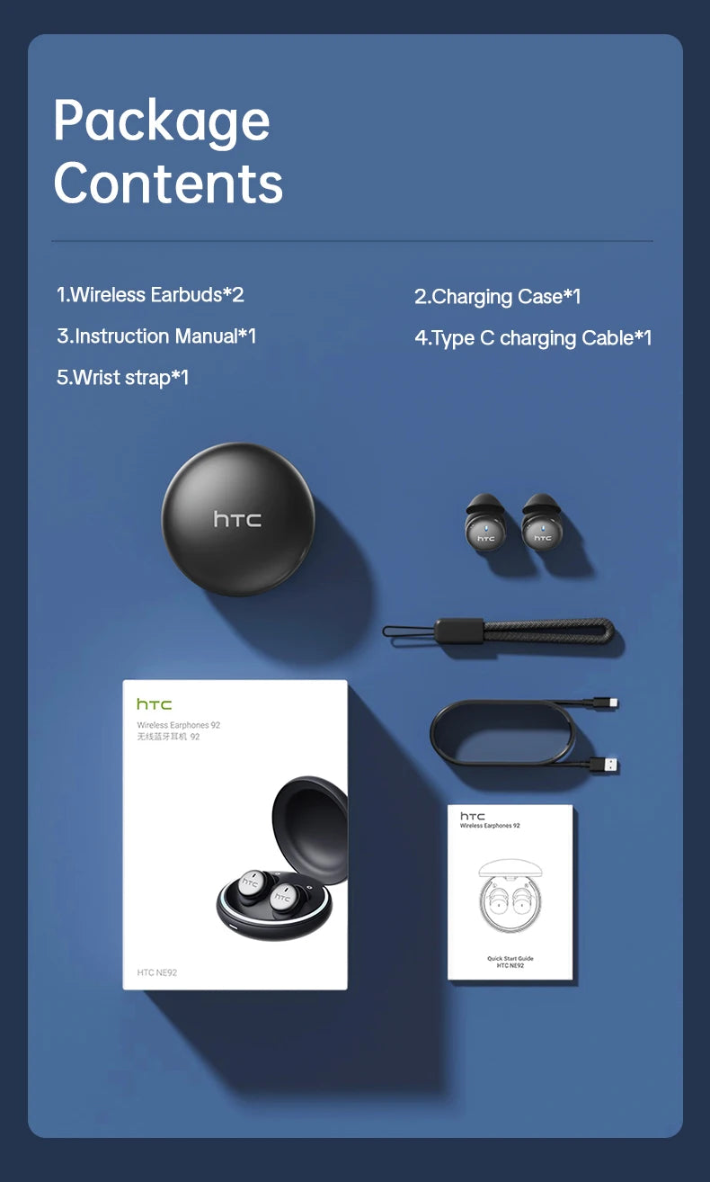 HTC NE92 Wireless Bluetooth 6.0 Sleep Earbuds In Ear Headphones Mini Invisible Earbuds 30H Playtime Comfortable Secure Fit Side Sleep Earphones HiFi Stereo Sound Noise Isolation for Sleeping Travel Office Relaxation Compatibl