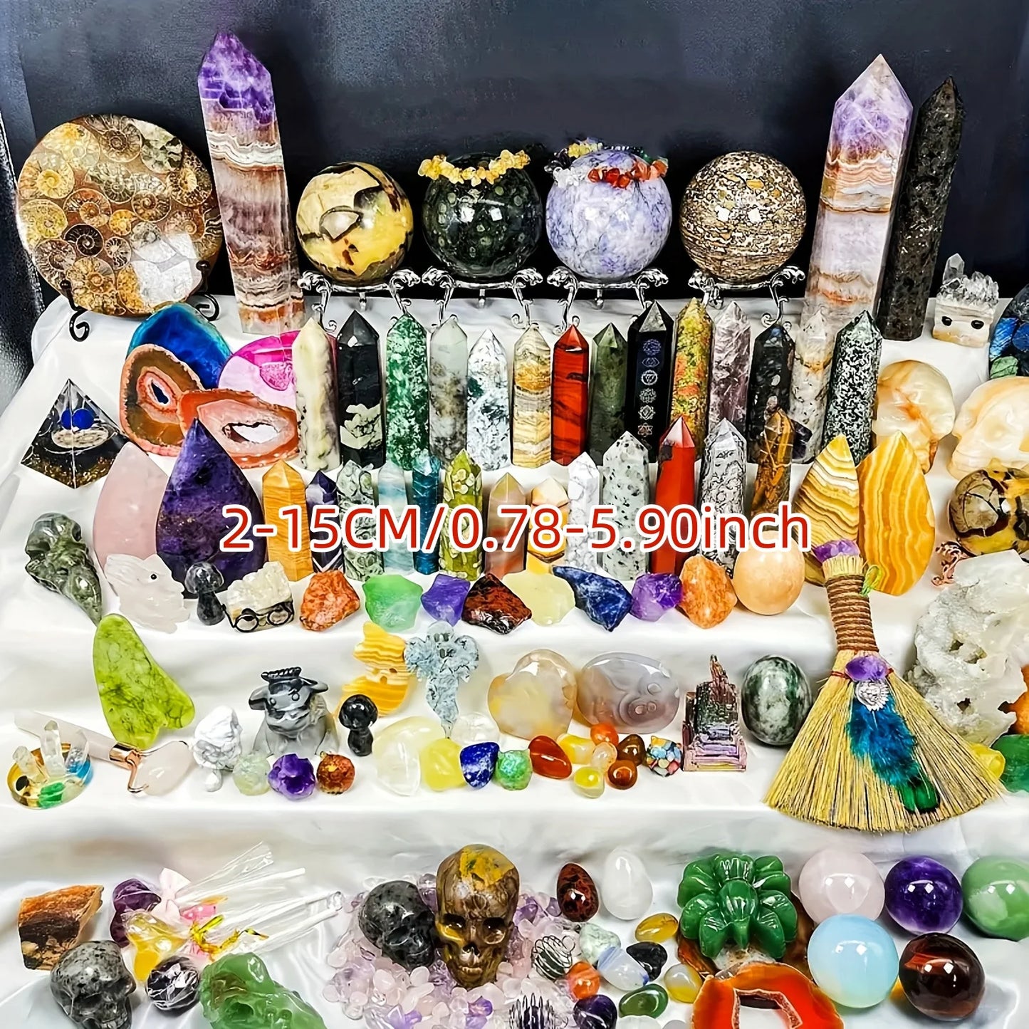 Open Your Own Unique Crystals! 4lb-6lb Crystal Gift Box-Mixed Raw Stone, Tower, Sphere, Carving, Bracelet Ring, Home Decoration