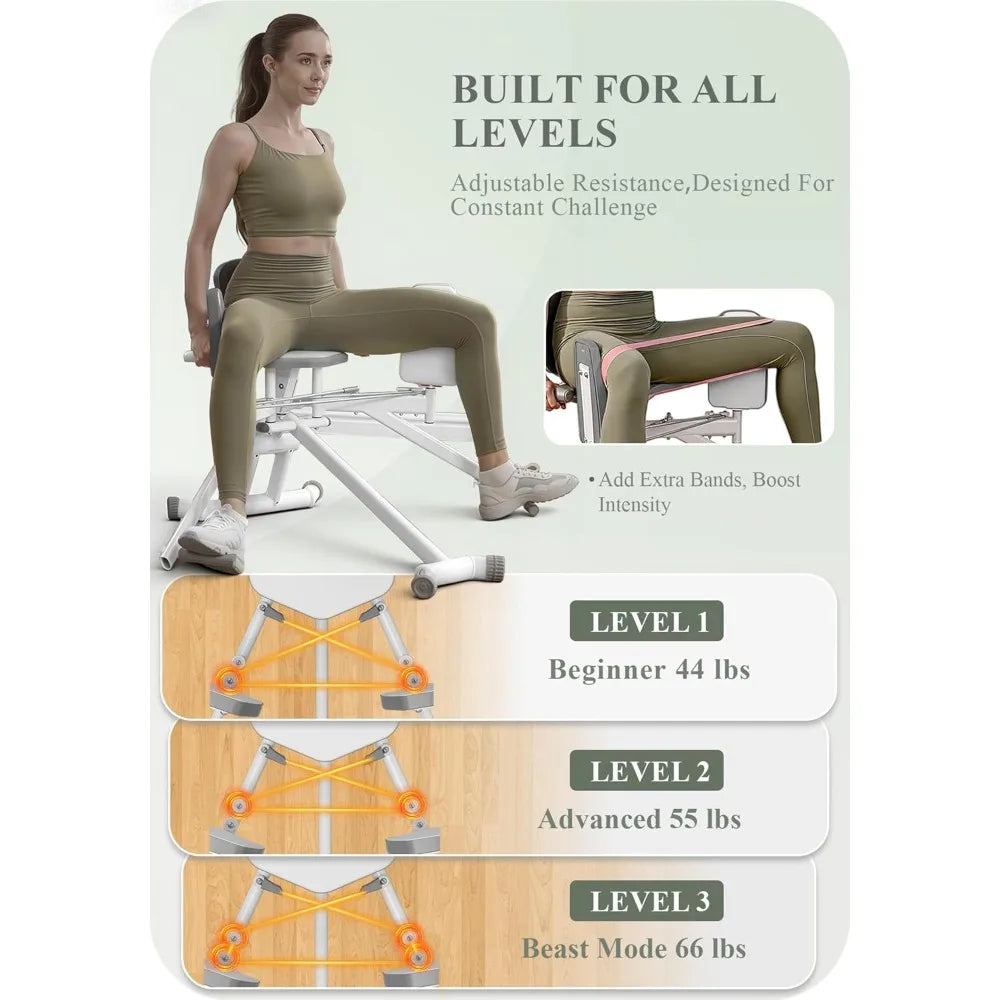PAETA Hip Abductor Machine for Home Gym, Glute Workout Equipment for Thigh & Butt Toning