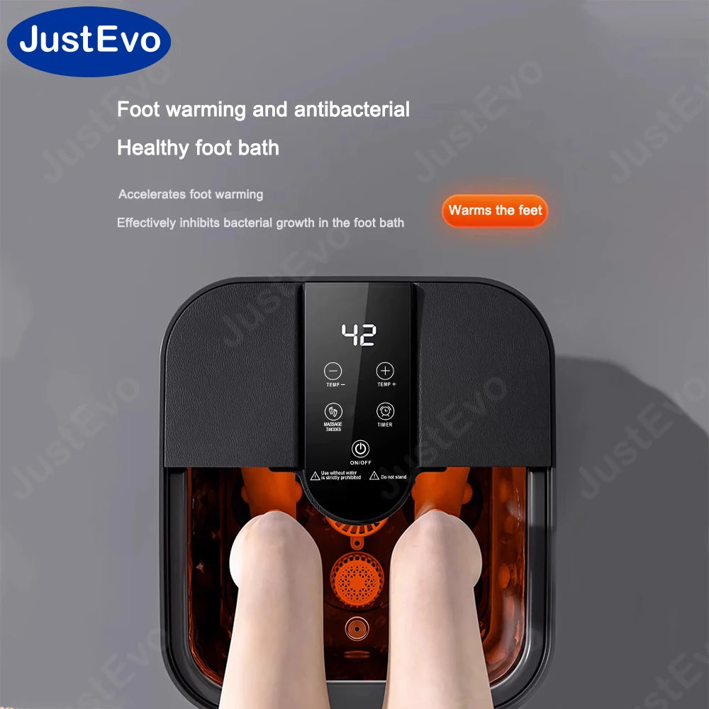 Smart Remote Foot Spa Massager, Foldable Soaking Tub With 18 Tai Chi Beads, Turbo Heating & Safe Separation Basin
