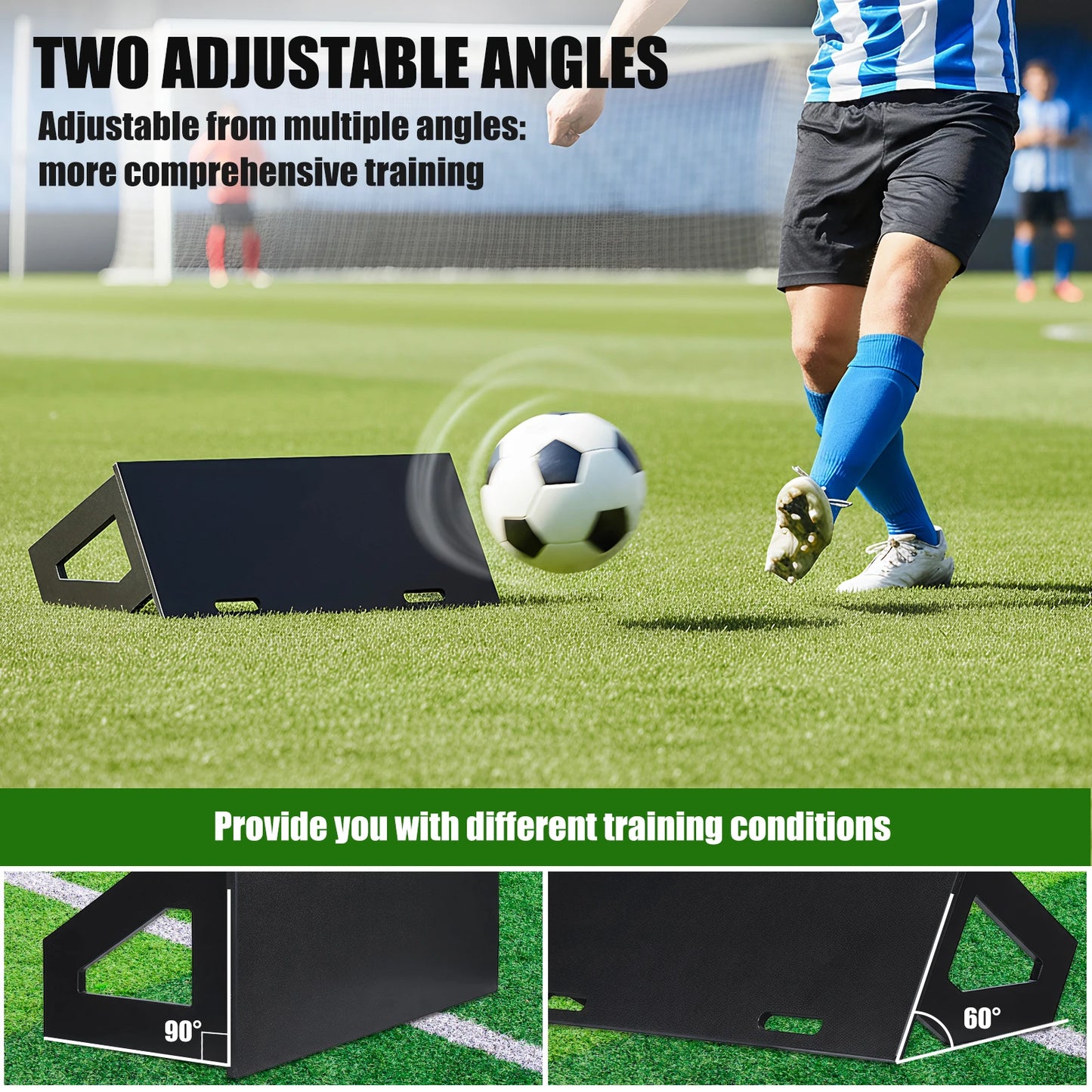 Soccer Rebounder Board Adjustable Angles Portable Soccer Training Board for Control Passing and  Practice