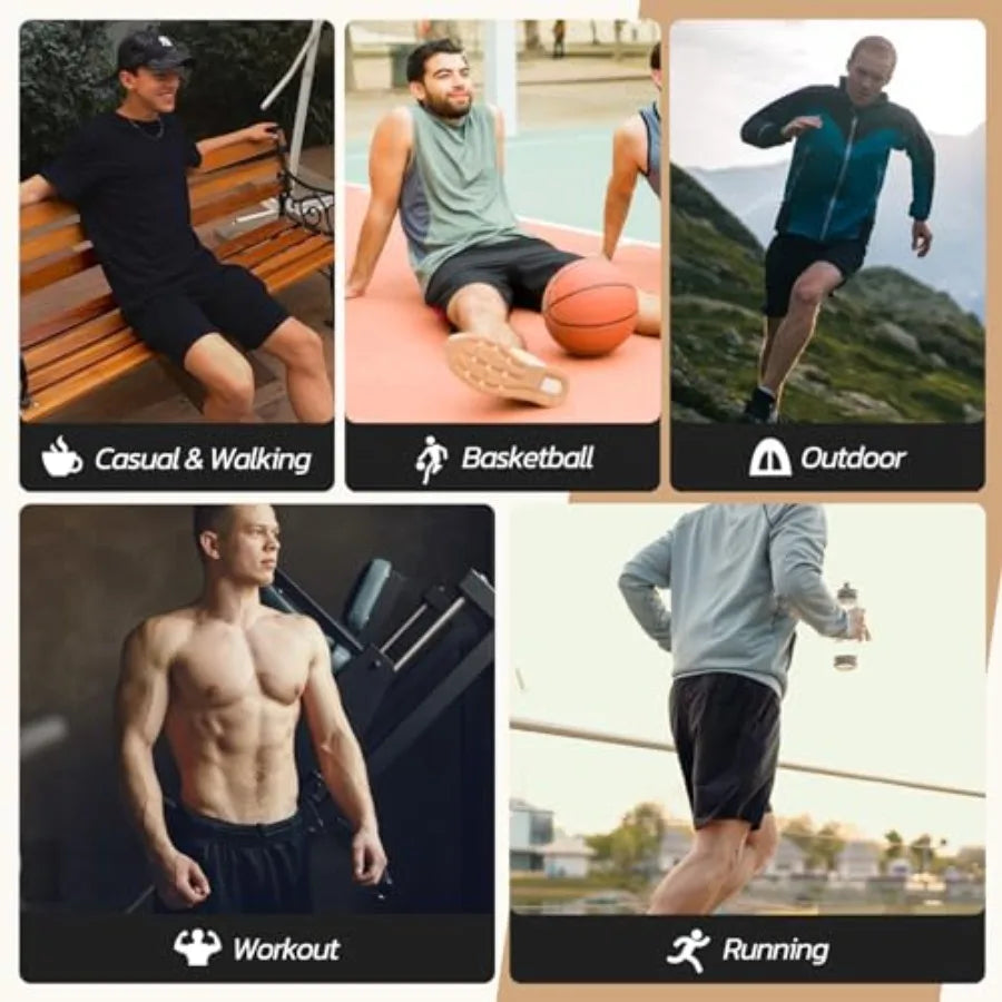3 Pack Gym Basketball Mens Shorts - Quick Dry Black Workout Athletic Shorts with Pockets for Casual Running S-6XL