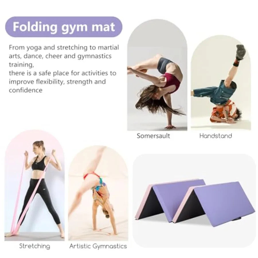 Thick 2 Inch Yoga Mat for Home Gym - Foam Exercise Flooring for Workout Gymnastics Tumbling Pilates Dance - Foldable Play Mat i