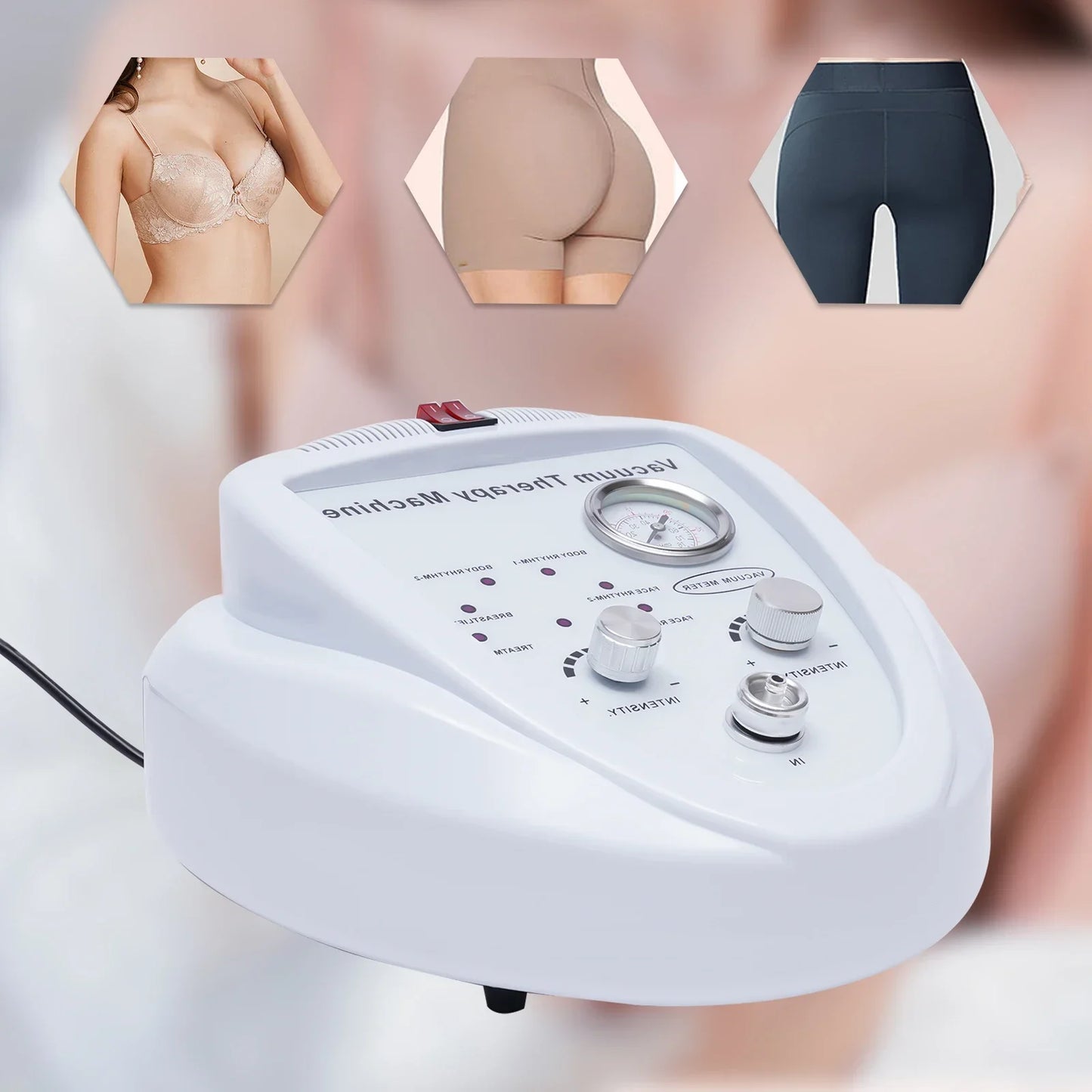Vacuum Therapy Machine,Professional Acupoint Cupping Body Shaping Device New Body Machine for Body Care with 30 Cups and 3 Pumps