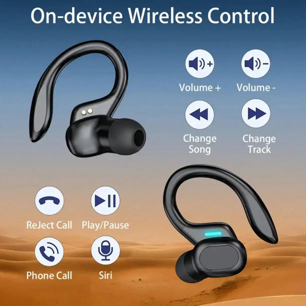 New Style Open-Ear Clip-On TWS Bluetooth Sports Earbuds, Non-In-Ear Comfort Hanging Wireless Headphones, Dolby AAC HiFi Stereo Deep Bass HD Calling, Compatible with iOS Android for Gaming & Couple Gifts