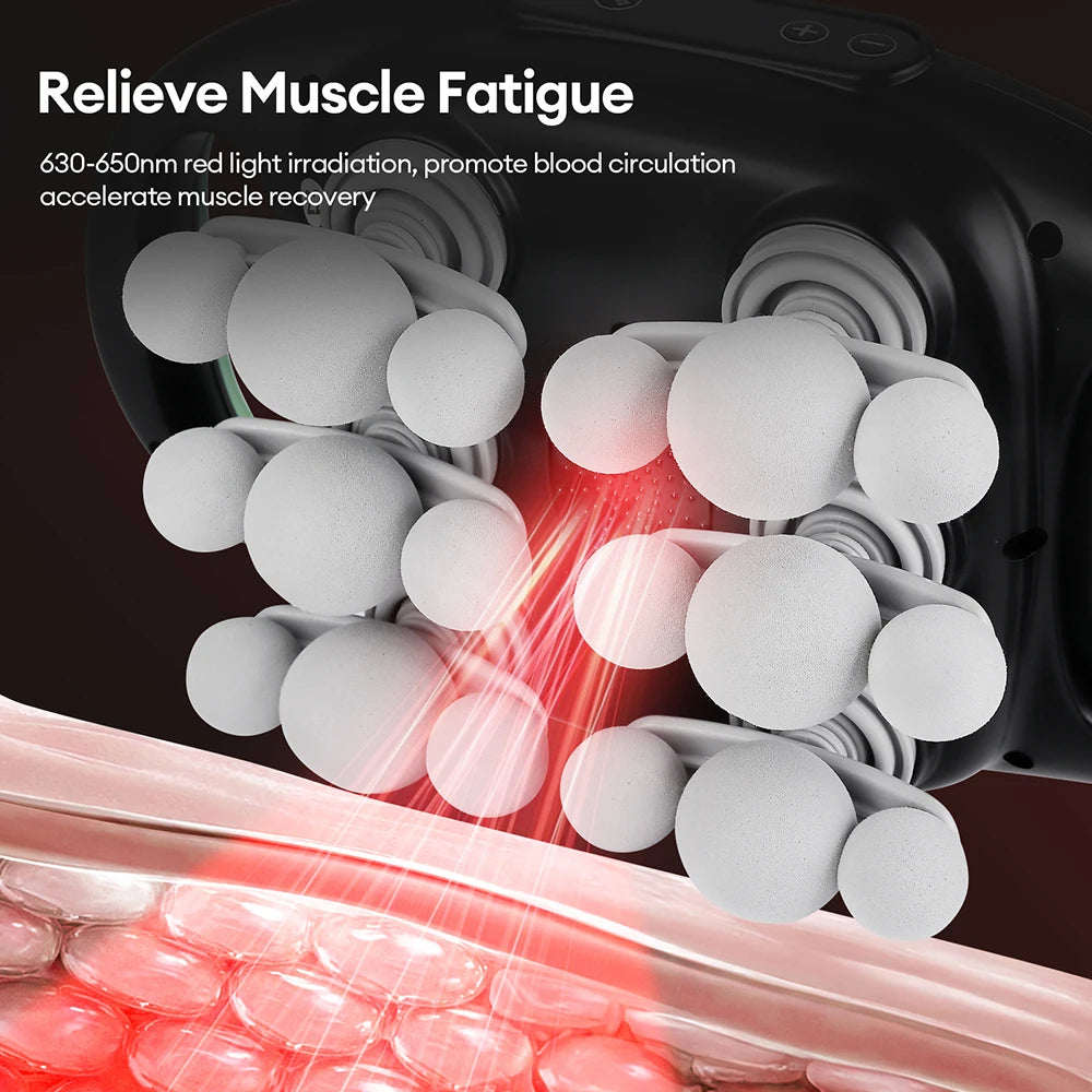18/24 Heads Fascia Gun Red Light Deep Tissue Muscle Massager Wireless Massage Gun for Back Waist Leg Body Muscle Relaxation Home Gym