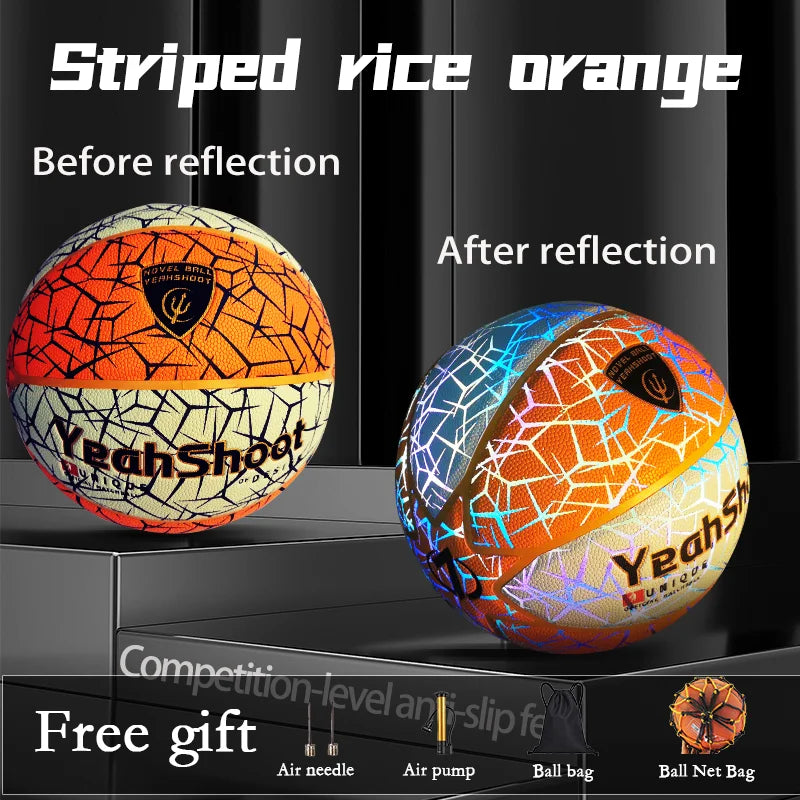 2026 Dark-Glowing Holographic Basketball - Light-Up Luminous Basketball for Outdoor Training And Nighttime Games