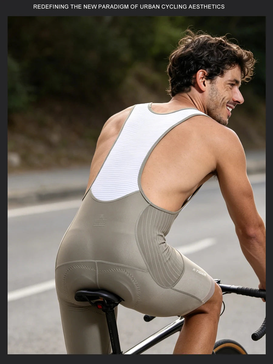 X-TIGER Men Cycling Bib Pants Anti-Slip Leg Grips 7-Hour Ride Padded Summer Riding Bike Bib Shorts with Side Pockets