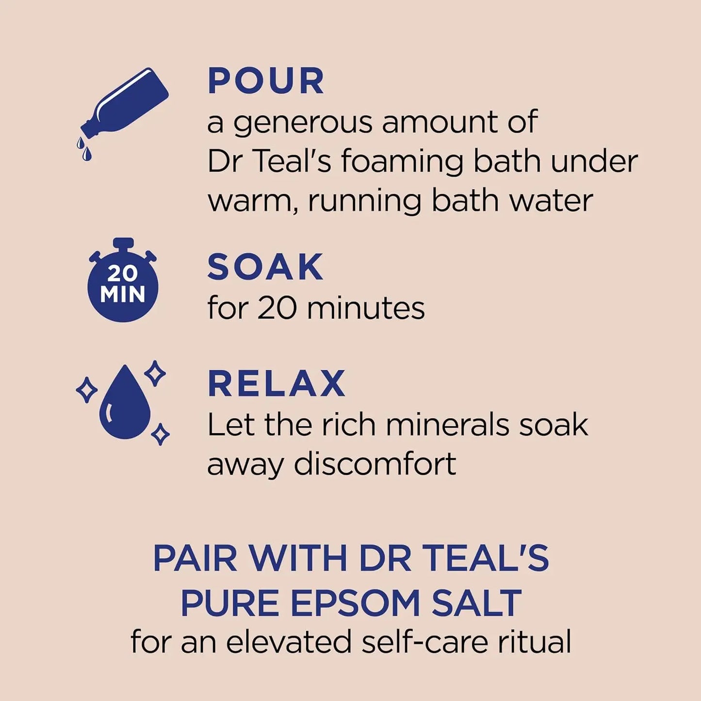 Foaming Bath with Pure Epsom Salt, Shea Butter & Almond Oil, 62.5 fl oz - Relaxing Bubble Bath for Stress Relief