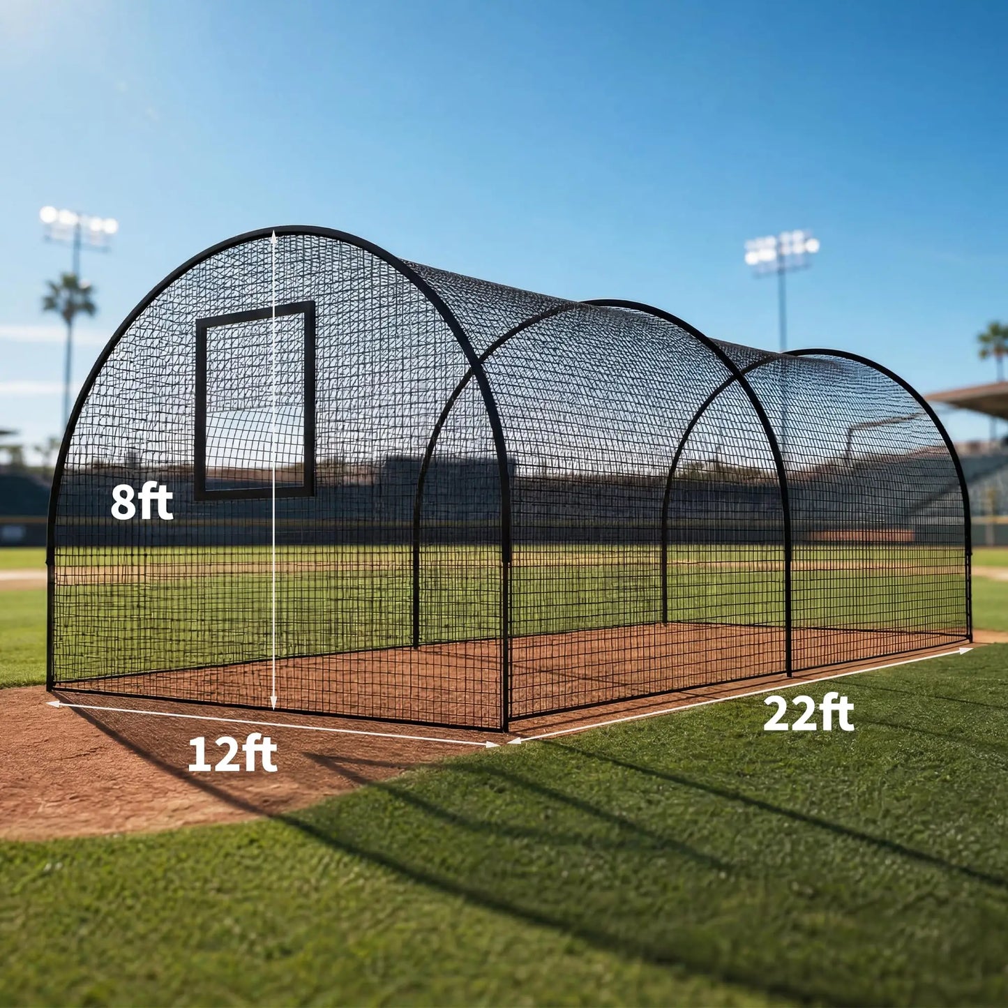 33FT/22FT Baseball Batting Cage With Frame & Net, Outdoor Hitting Pitching Training Net For Backyard Softball Golf Practice Set