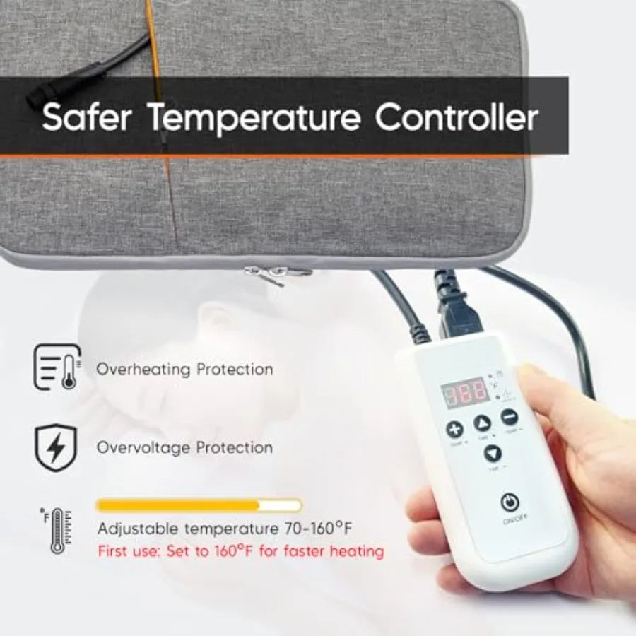 Portable Hot Stone Massage Warmer - Digital Controller Rocks Heating Bag, Electric Massager and Heater for Home Spa Relax Muscl
