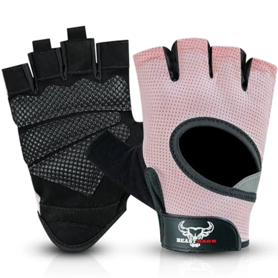 Fingerless Weight Lifting Gloves with Palm Protection Padding, Breathable Lightweight Gym Gloves for Men, Women, Weightlifting,