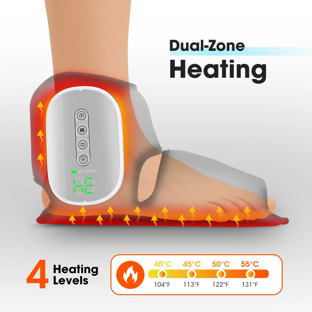 Wireless Air Pressure Ankle Massager,Electric Heating Foot Airbag Compression Massage,Ankle Joint Sole Kneading Muscle Relax