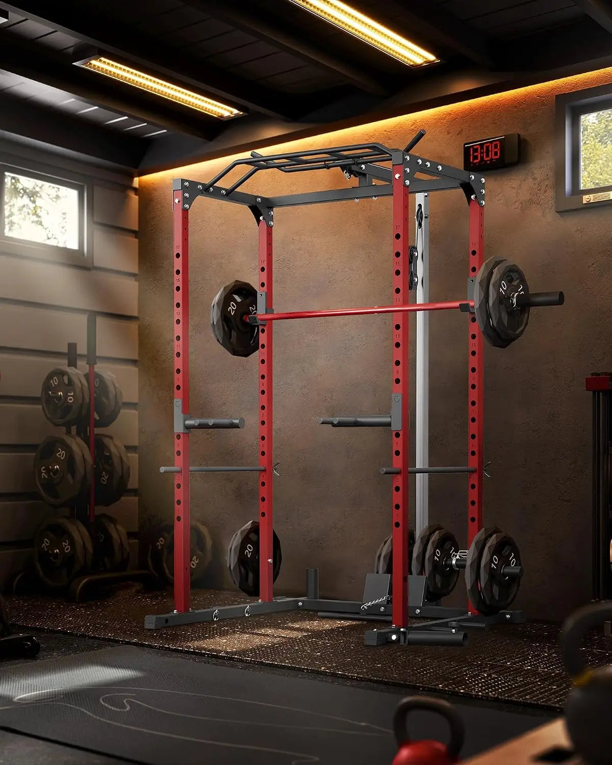 Power Cage for Home Gym with Pulley System, Power Rack & Squat Rack for Strength Training