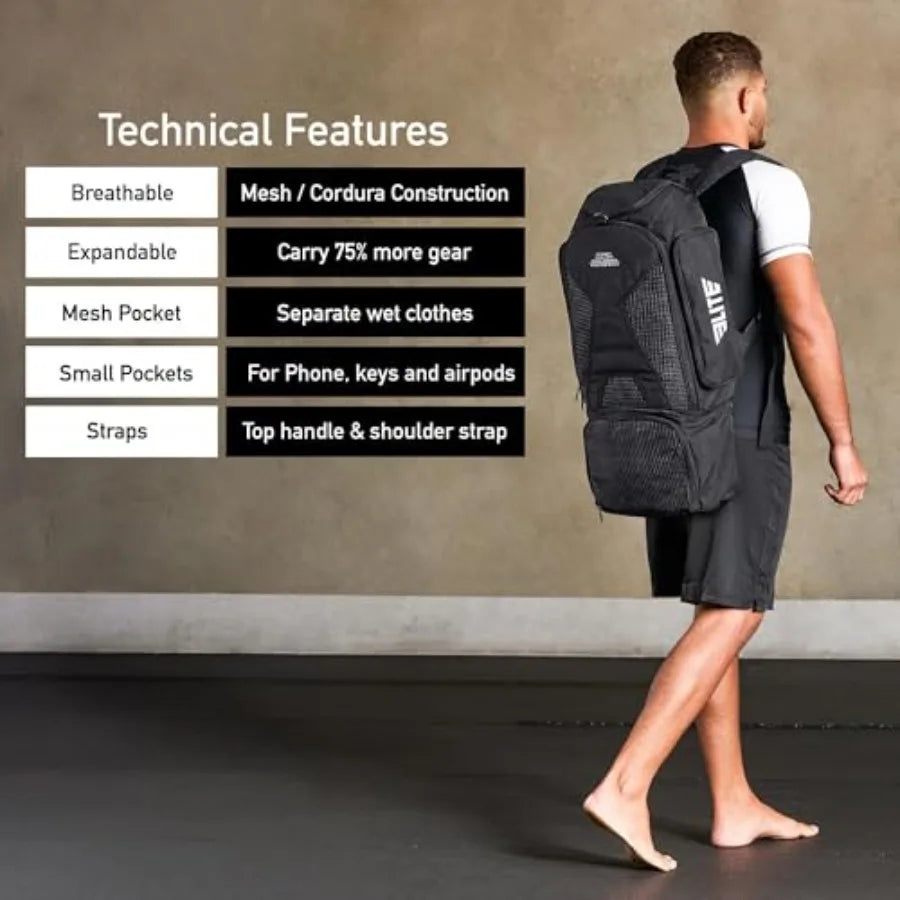 Jiu Jitsu BJJ Jaco Expandable Gym Duffel Backpack Bag for MMA BJJ Jiu Jitsu Boxing Gear Duffel Athletic Bag
