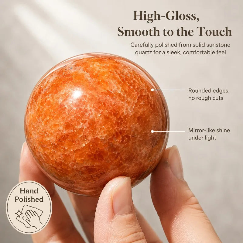 Natural high-quality sunflower crystal ball, is a casual crystal with random styles, suitable for Valentine's Day, Thanksgiving, and Halloween holiday gifts for family and friends, as well as home, office, and study decoratio