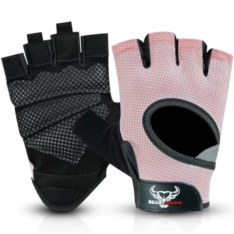 Fingerless Weight Lifting Gloves with Palm Protection Padding, Breathable Lightweight Gym Gloves for Men, Women, Weightlifting,