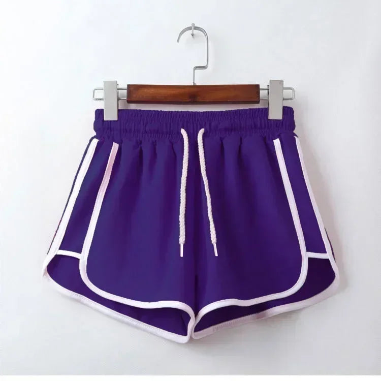 2024 Striped Sports Shorts Women Korean Fashion Casual Mini Shorts Summer Simple Loose Wide Leg Shorts Ladies New