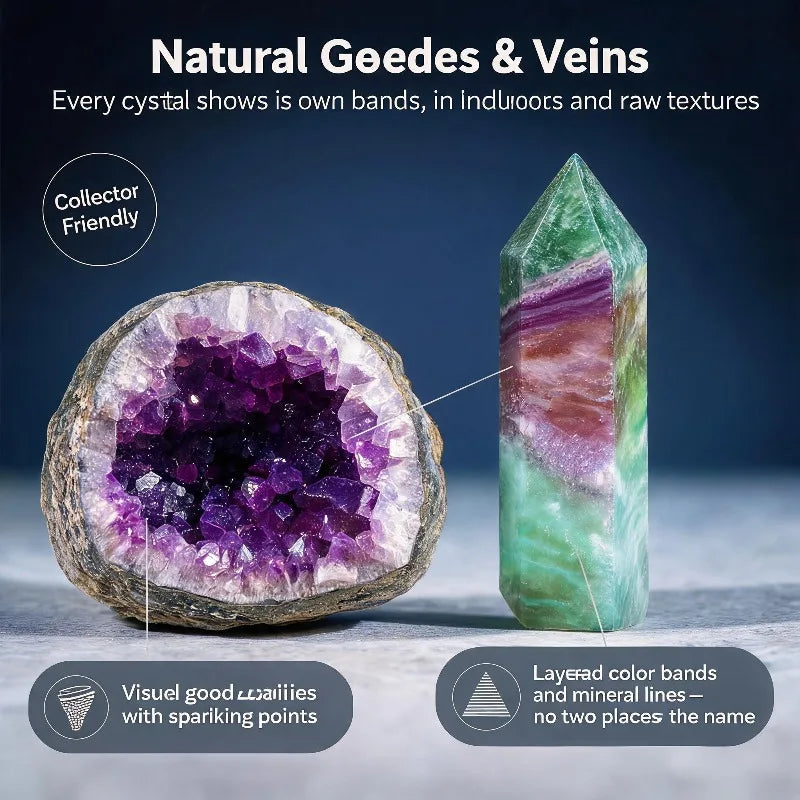 Bohemian style luxury crystal box set, with a variety of shapes, random styles, and colorful lucky crystal stones, is the best choice for Christmas gifts