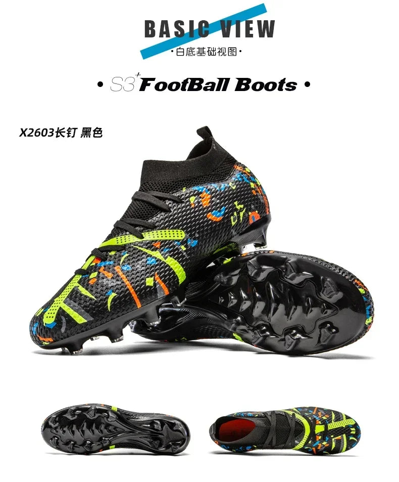 New Men Football Boots Match Sneakers Soccer Shoes Non-Slip Professional Training Shoes Grass Outdoor Sport Ultralight Unisex