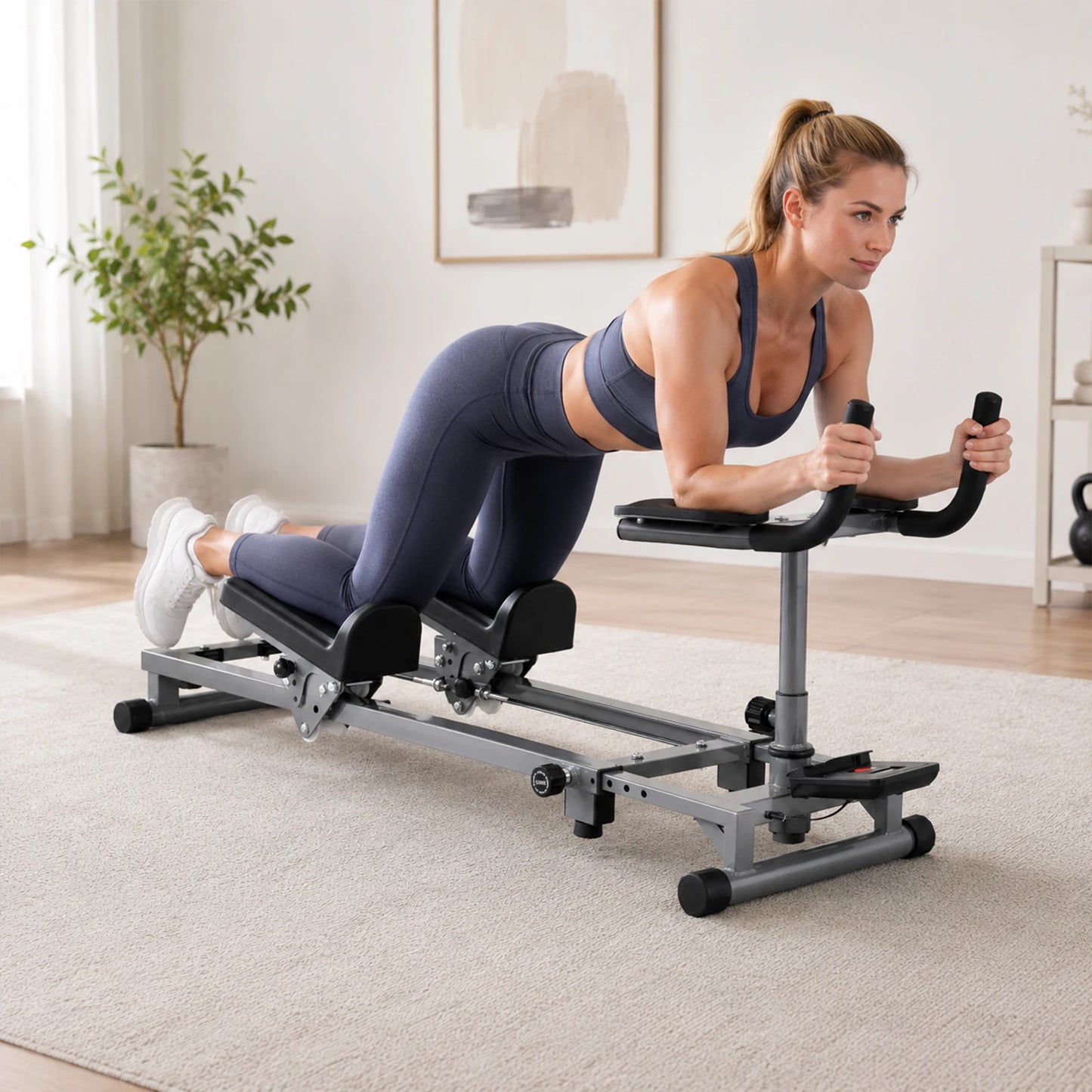 Crawling Machine, Adjustable Height Length Back Stretcher with Counter, Crawling Training Machine, for Home Gym Studio Cardio Fitness Exercise Core Training Office
