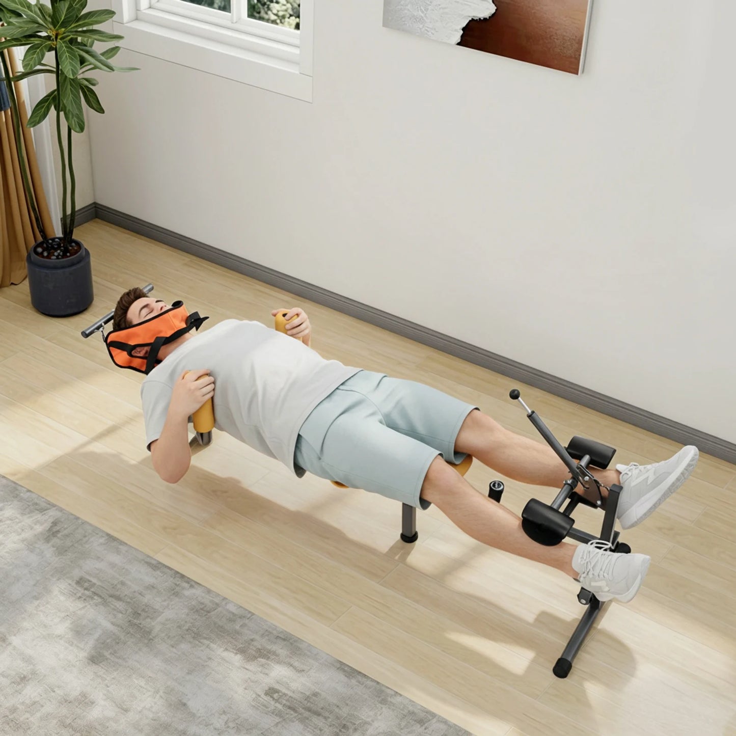 Electric Stretching Bench, Adjustable Back Stretching Machine with Remote Control & 8 Gears Length for Neck Back Relief
