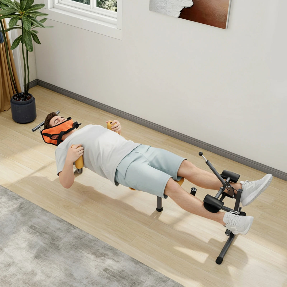 Electric Stretching Bench, Adjustable Back Stretching Machine with Remote Control & 8 Gears Length for Neck Back Relief