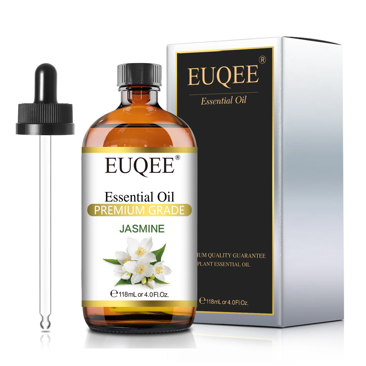 EUQEE 2 Bottles Plant Essential Oil For Diffuser Aromatherapy 118ml Myrrh Lemon Verbena Spikenard Palo Santo Rose Jasmine Essential Oil 2pcs/set