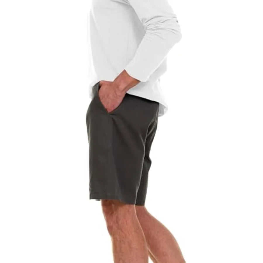 Wrangler Big and Tall Men's Twill Casual Half-Elastic Shorts, 9-Inch Inseam, Classic Structured Fit