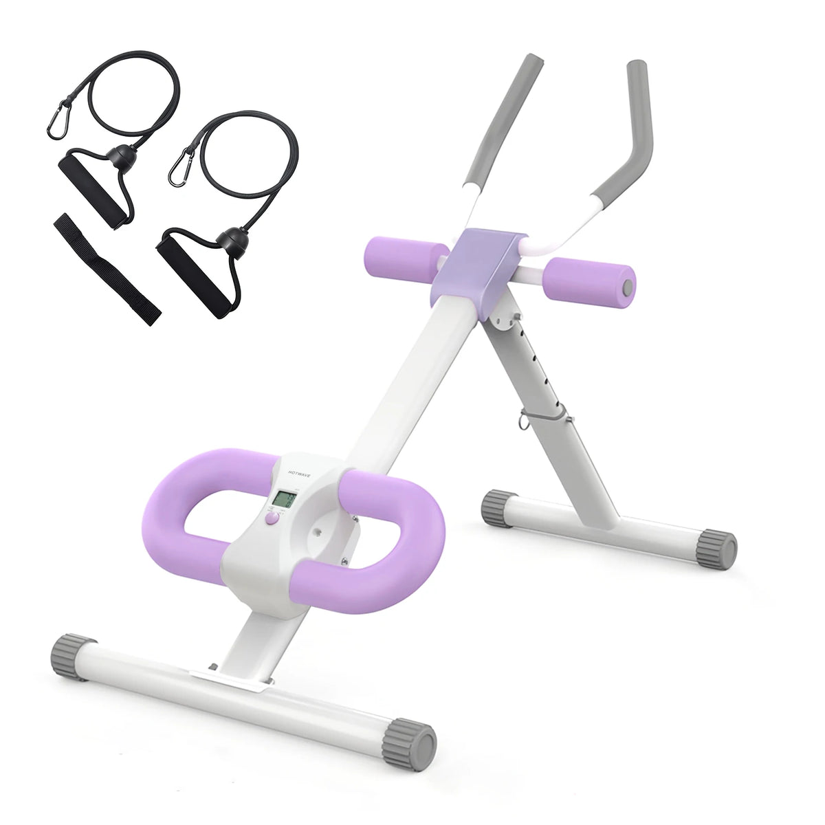 Foldable Ab Crunch Machine Core Workout Bench Adjustable Equipment Fitness Exercise Strength Resistance Bands for Home Gym